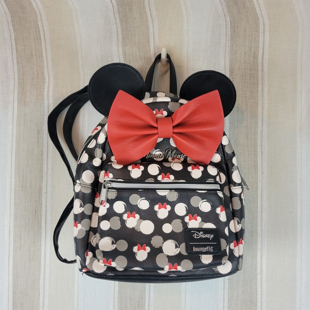 Loungefly Disney Minnie Mouse White Heads Mini Backpack‎